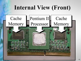 Internal View (Front) Pentium II Processor Cache Memory Cache Memory 
