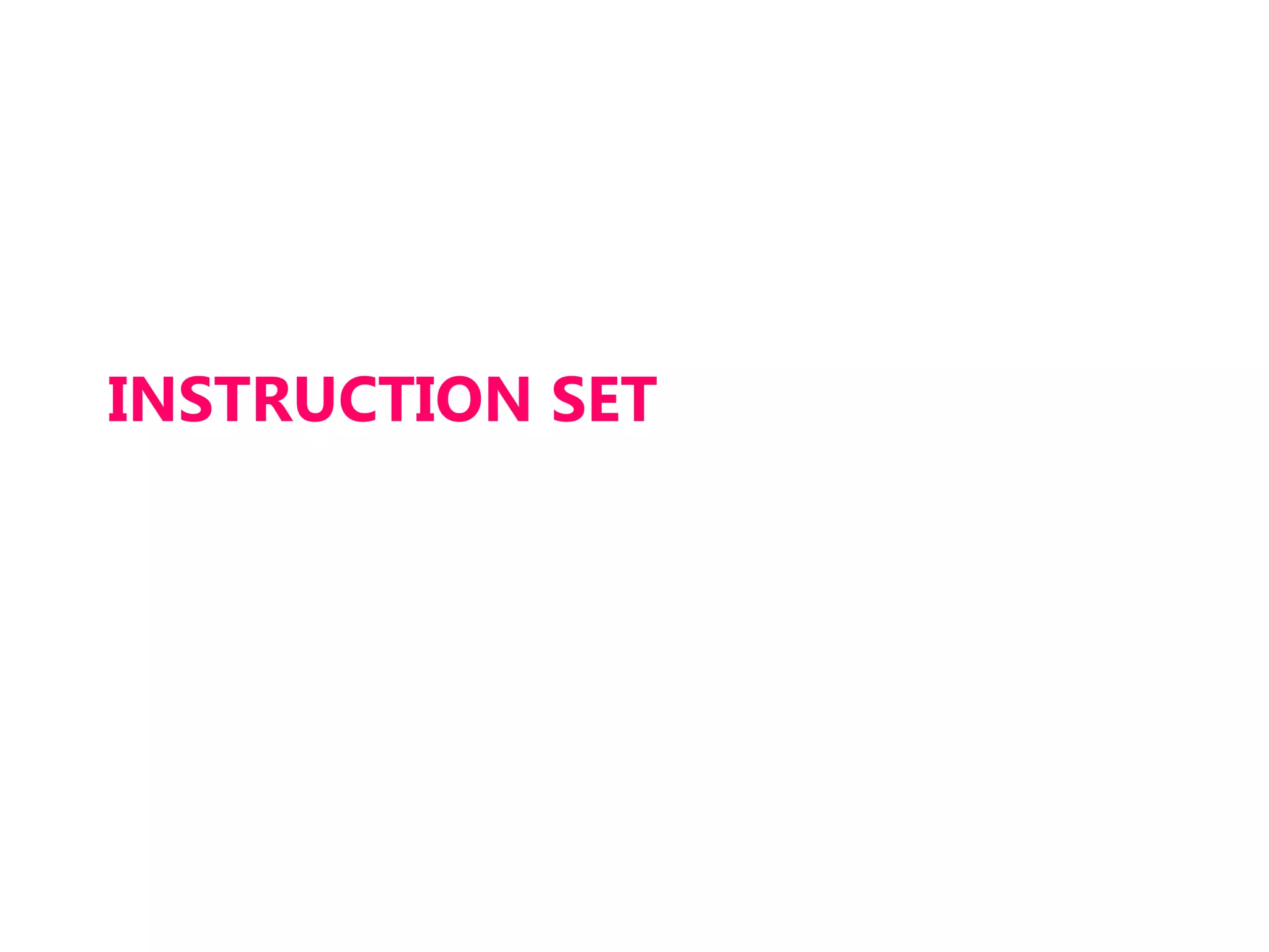 INSTRUCTION SET
 