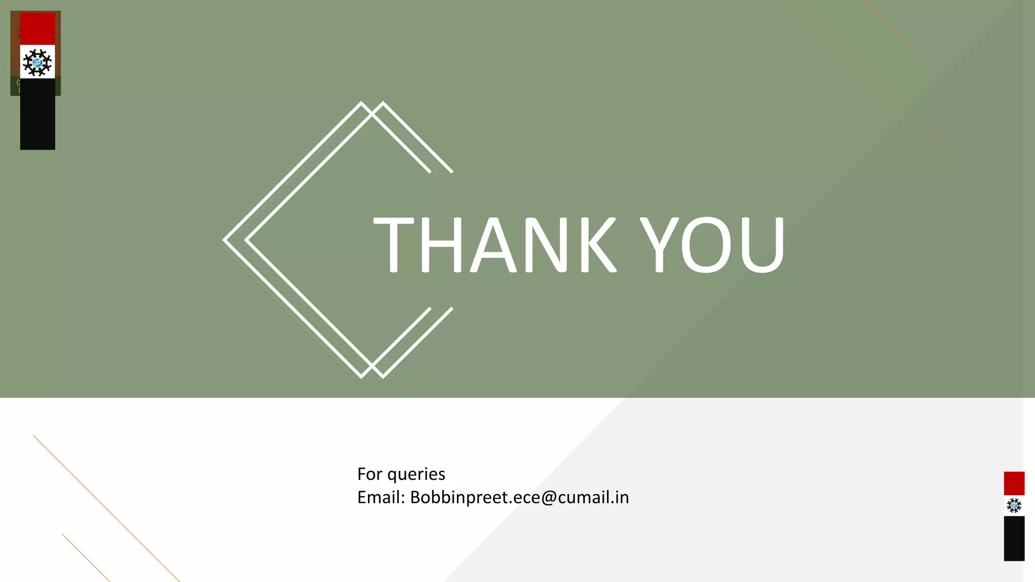 THANK YOU
For queries
Email: Bobbinpreet.ece@cumail.in
 