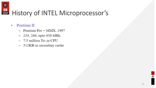 History of INTEL Microprocessor’s
60
 