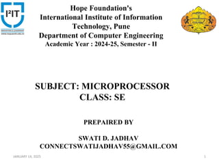 ARCHITECTURE OF 80386 IN DETAIL SPPU COMPUTER ENGINEERING SEM 4 | PDF