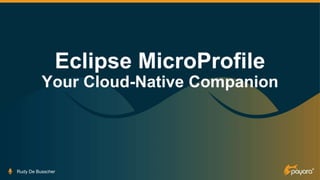 Eclipse MicroProfile
Your Cloud-Native Companion
Rudy De Busscher
 