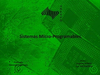 Sistemas Micro-Programables.
Profesora:
Gioconda Echenique
Autor:
Dugarte, Wilkert .
Exp: 2012147010
 
