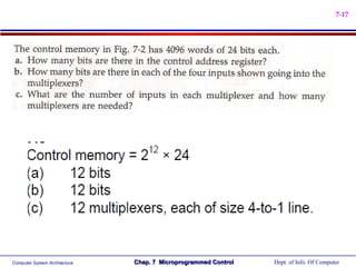 7-17




Computer System Architecture   Chap. 7 Microprogrammed Control   Dept. of Info. Of Computer
 