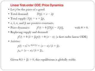 Linear first-order ODE: Price Dynamics
 
