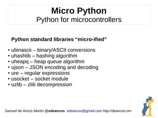 concurrent api access urest micropython library... Micro-python | ODP