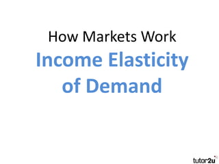 How Markets Work
Income Elasticity
of Demand
 