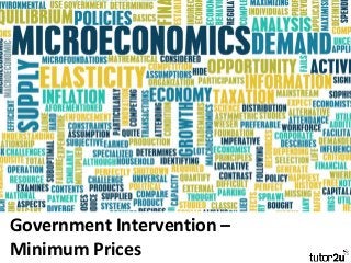 Government Intervention –
Minimum Prices
 