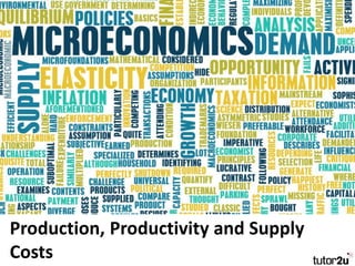 Production, Productivity and Supply
Costs
 