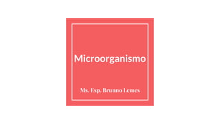 Microorganismo
Ms. Esp. Brunno Lemes
 