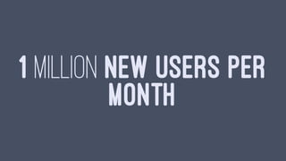 1 MILLION NEW USERS PER
MONTH
 