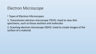 Microscope. types microscope light and electron | PPTX