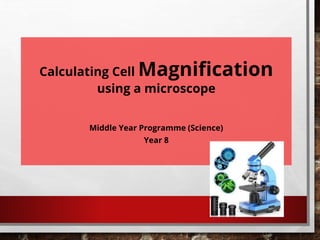 Calculating Cell Magnification
using a microscope
Middle Year Programme (Science)
Year 8
 