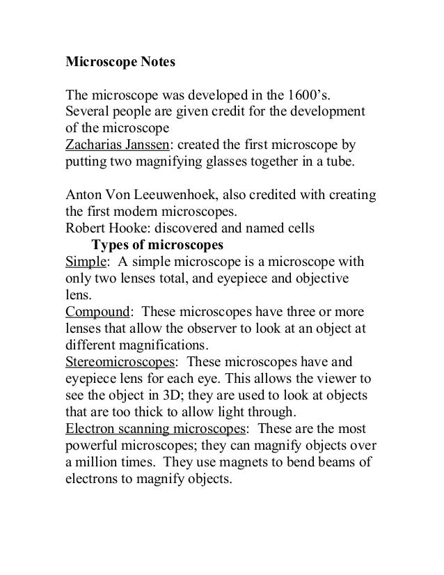 Microscope notes