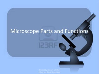 Microscope Parts and Functions
Created by: Joevani S. Peñol
Edited by: Brandi Shoemaker
 