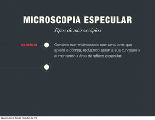 A
ESPECUL
PIA
ICROSCO
M
OS
IOS ÓPTIC
PRÍNCIP

Quarta-feira, 16 de Outubro de 13

R

 