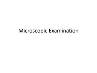 Microscopic Examination
 