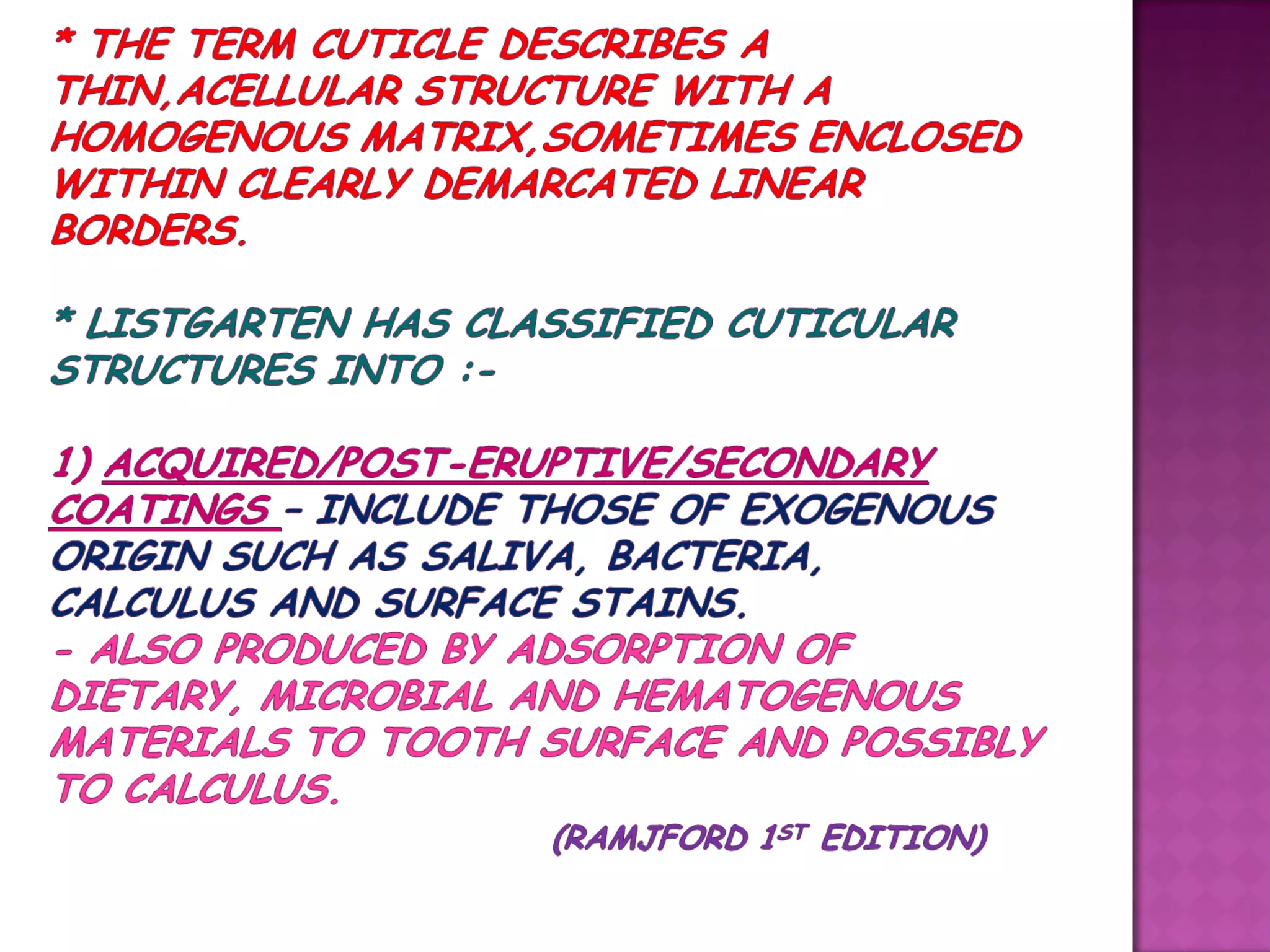 Microscopic features of gingiva