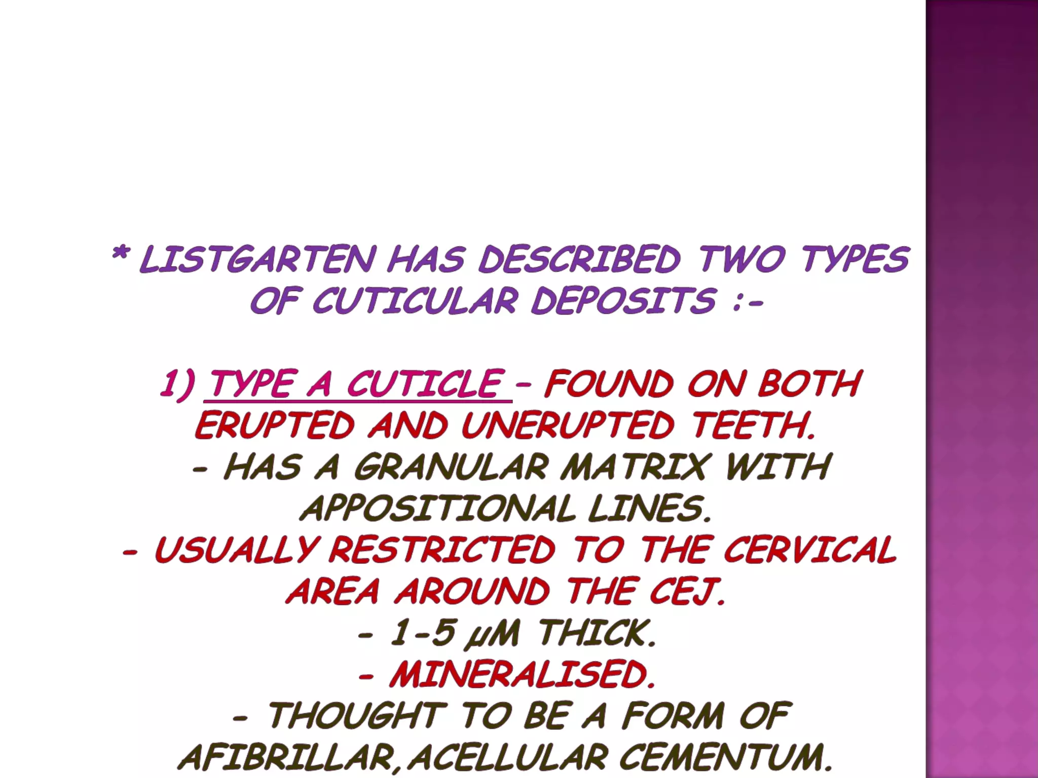 Microscopic features of gingiva