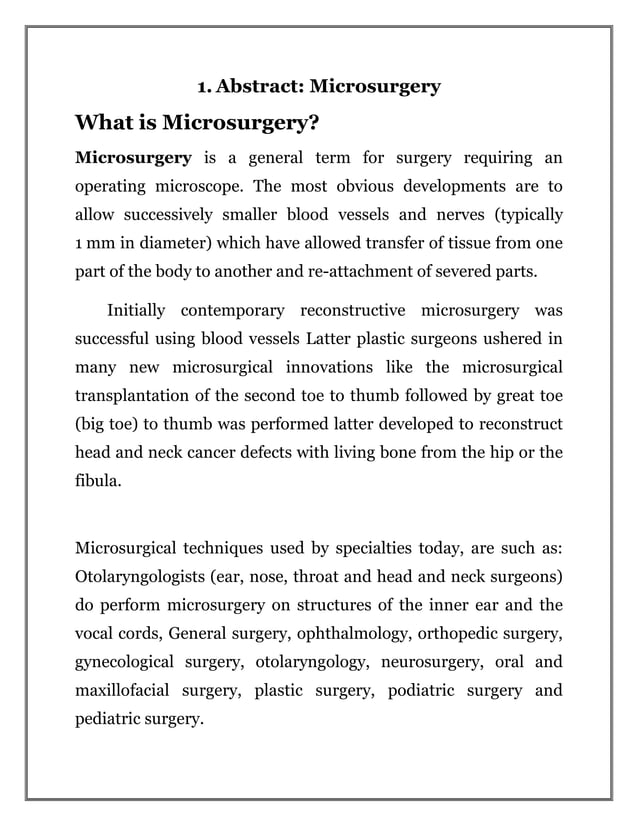 Microscopic surgery | PDF