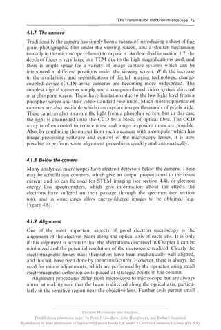 __________________________________________________________
                                     Electron Microscopy and Analysis,
       Third Edition (electronic copy) by Peter J. Goodhew, John Humphreys, and Richard Beanland.
Reproduced by kind permission of Taylor and Francis Books UK under a Creative Commons Licence (BY-SA).
 