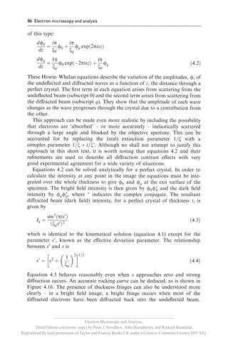 __________________________________________________________
                                     Electron Microscopy and Analysis,
       Third Edition (electronic copy) by Peter J. Goodhew, John Humphreys, and Richard Beanland.
Reproduced by kind permission of Taylor and Francis Books UK under a Creative Commons Licence (BY-SA).
 
