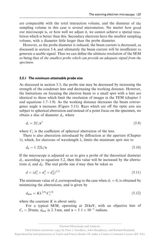 __________________________________________________________
                                     Electron Microscopy and Analysis,
       Third Edition (electronic copy) by Peter J. Goodhew, John Humphreys, and Richard Beanland.
Reproduced by kind permission of Taylor and Francis Books UK under a Creative Commons Licence (BY-SA).
 