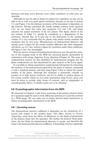 __________________________________________________________
                                     Electron Microscopy and Analysis,
       Third Edition (electronic copy) by Peter J. Goodhew, John Humphreys, and Richard Beanland.
Reproduced by kind permission of Taylor and Francis Books UK under a Creative Commons Licence (BY-SA).
 