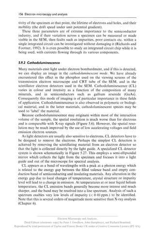 __________________________________________________________
                                     Electron Microscopy and Analysis,
       Third Edition (electronic copy) by Peter J. Goodhew, John Humphreys, and Richard Beanland.
Reproduced by kind permission of Taylor and Francis Books UK under a Creative Commons Licence (BY-SA).
 