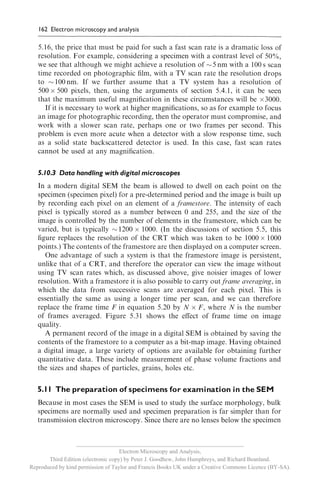 __________________________________________________________
                                     Electron Microscopy and Analysis,
       Third Edition (electronic copy) by Peter J. Goodhew, John Humphreys, and Richard Beanland.
Reproduced by kind permission of Taylor and Francis Books UK under a Creative Commons Licence (BY-SA).
 