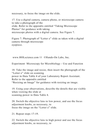 Microscopy for Microbiology – Use and FunctionHands-On L.docx