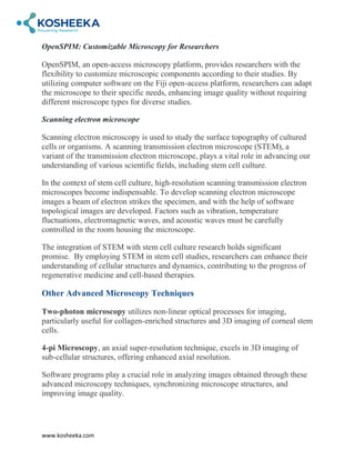 Microscopy in Stem Cell Research: Unlocking New Dimensions of Cellular ...