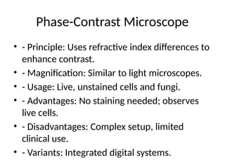 Contrast Science Microscope and detailed working along with table and pictures | PPTX