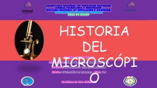 S

HISTORIA
DEL
MICROSCÓPI
O

 