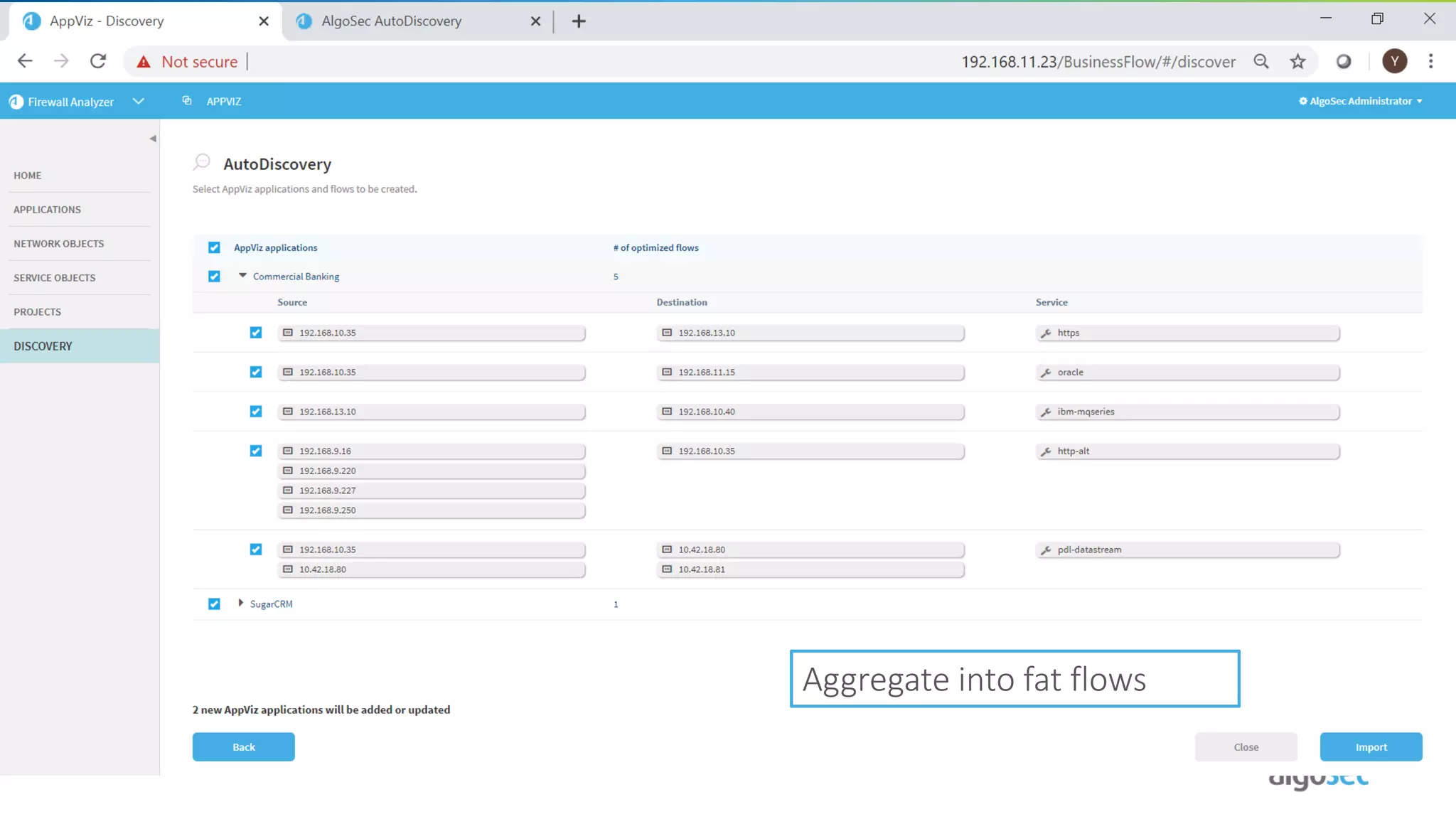 Aggregate into fat flows
 