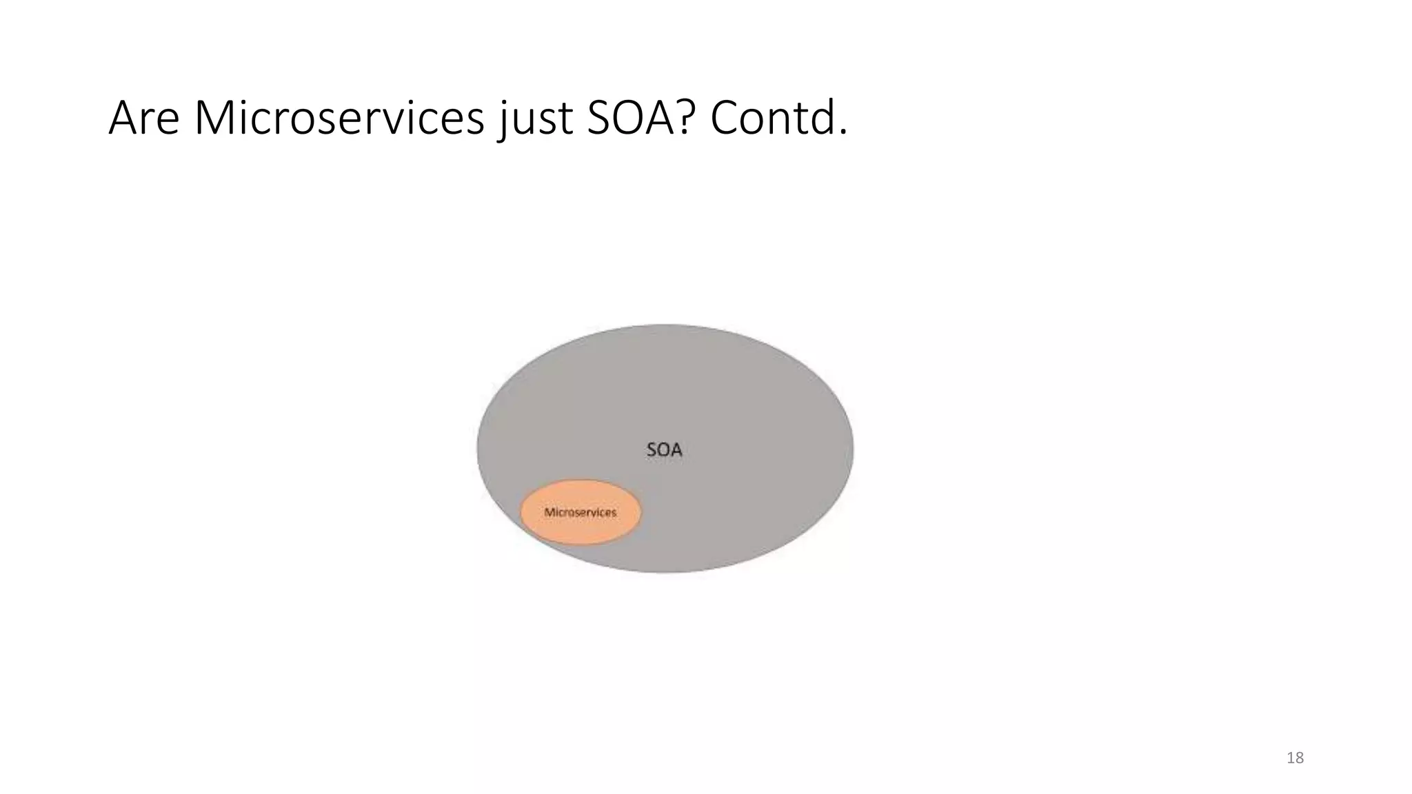 Are Microservices just SOA? Contd.
18
 
