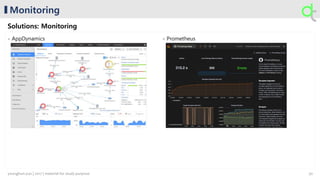 Monitoring
Solutions: Monitoring
- AppDynamics - Prometheus
30younghun.yun | 2017 | material for study purpose
 