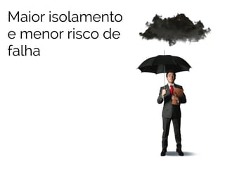 Maior isolamento 
e menor risco de 
falha 
 