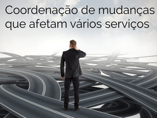 Coordenação de mudanças 
que afetam vários serviços 
 