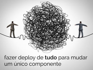 fazer deploy de tudo para mudar 
um único componente 
 