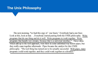 The Unix Philosophy
 