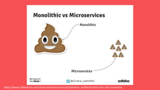 http://www.slideshare.net/alvarosanchezmariscal/stateless-authentication-for-microservices
 