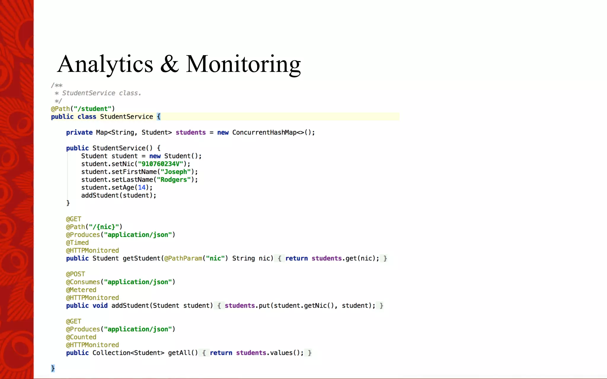 Analytics & Monitoring
 