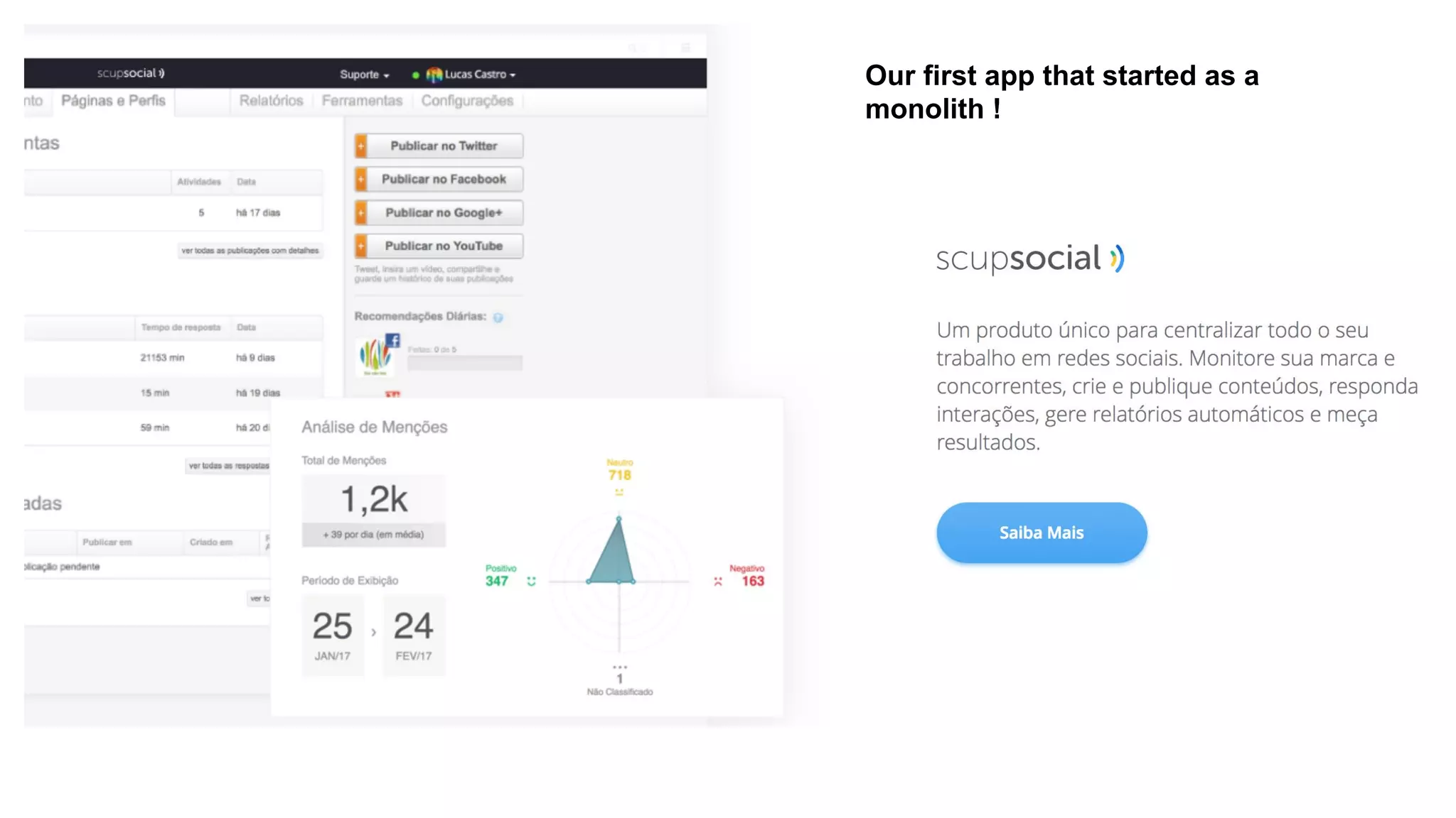 Our first app that started as a
monolith !
 