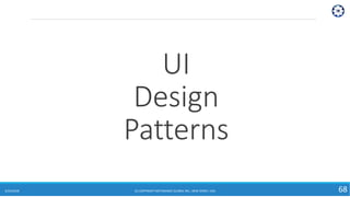 UI
Design
Patterns
6/24/2018 (C) COPYRIGHT METAMAGIC GLOBAL INC., NEW JERSEY, USA 68
 