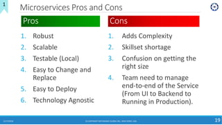 Pros
1. Adds Complexity
2. Skillset shortage
3. Confusion on getting the
right size
4. Team need to manage
end-to-end of t...