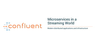 Microservices in a
Streaming World
Modern distributed applications and infrastructure
 