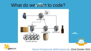 Marcin Grzejszczak @MGrzejszczak, 22nd October 2015
What do we want to code?
 