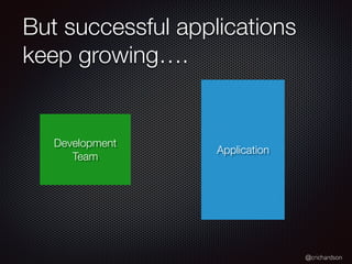 @crichardson
But successful applications
keep growing….
Development
Team
Application
 