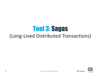 19 © 2015 CA. ALL RIGHTS RESERVED. inadarei
Tool 3: Sagas
(Long-Lived Distributed Transactions)
 